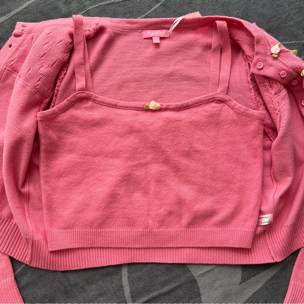 Sugar Thrillz Picture Perfect Cardigan & Tank Top Set - Picture 3 of 8